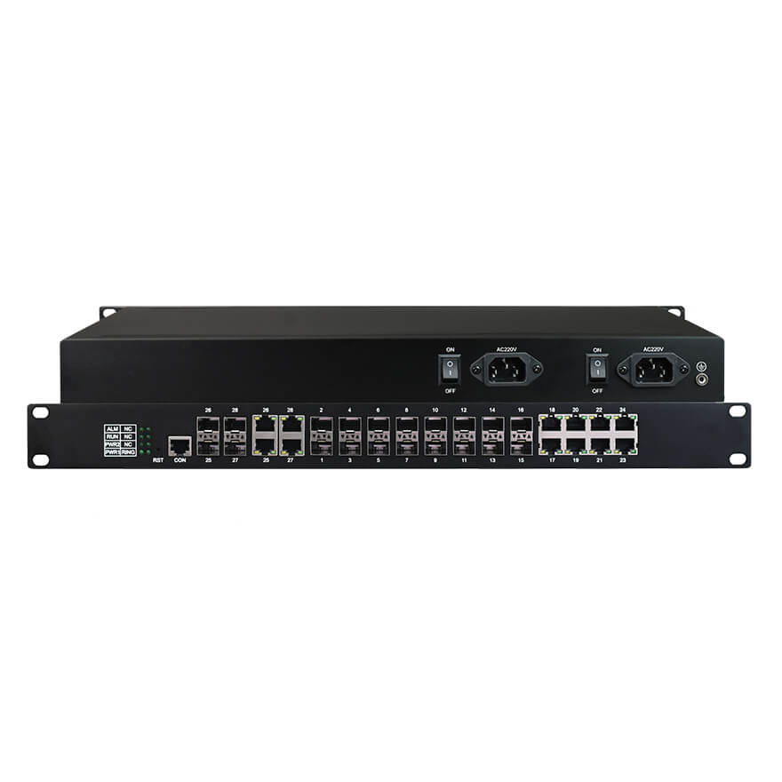 Управляемый стоечный 8-портовый гигабитный UTP + 16-портовый гигабитный SFP + 4-портовый гигабитный SFP/UTP комбинированный промышленный коммутатор