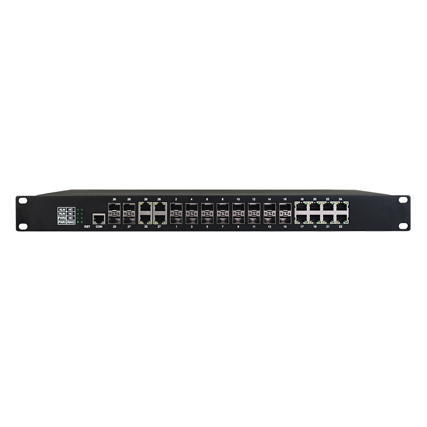 관리형 랙마운트 8포트 기가비트 UTP + 16포트 기가비트 SFP + 4포트 기가비트 SFP/UTP 콤보 산업용 스위치