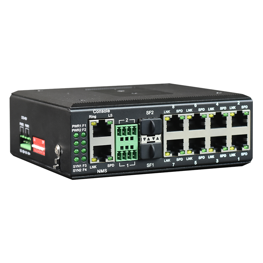 Управляемый промышленный коммутатор Din-Rail с 8 портами 10/100M Ethernet + 2 порта Gigabit SFP + 2 порта Serial