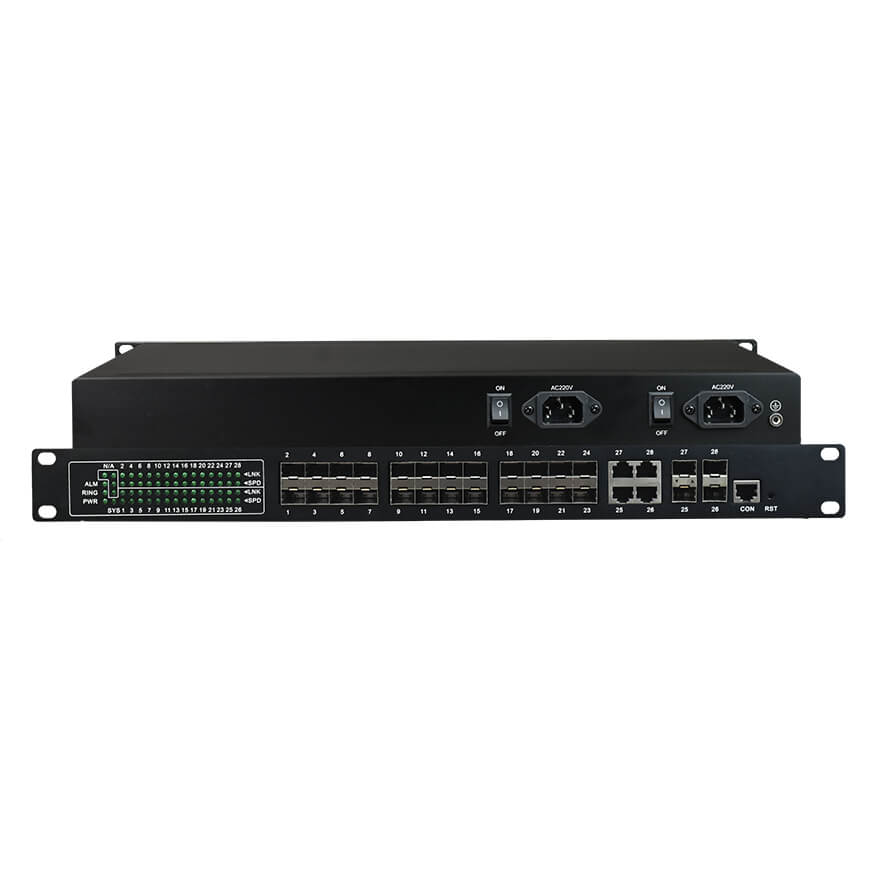 Managed Rackmount 24-Port 100MB SFP + 4-Port Gigabit SFP/UTP Industrial Switch