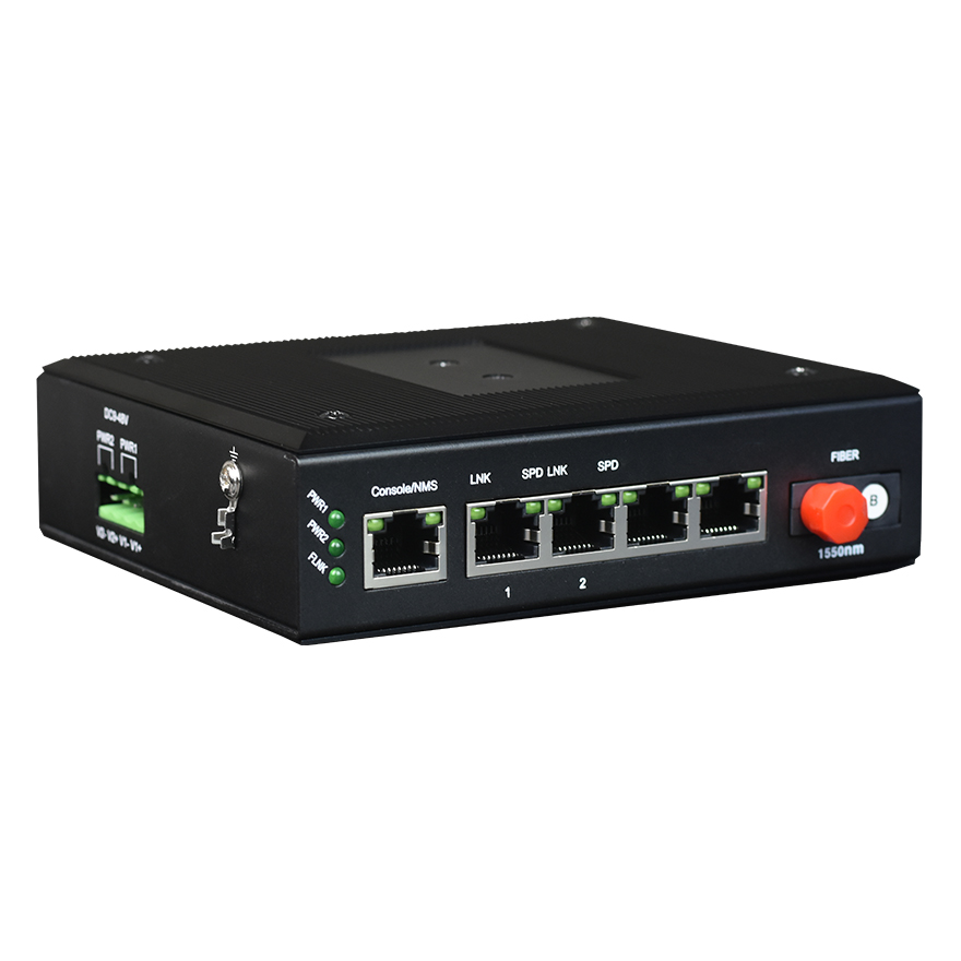 Industrial Rail 2GE Fiber Media Converter