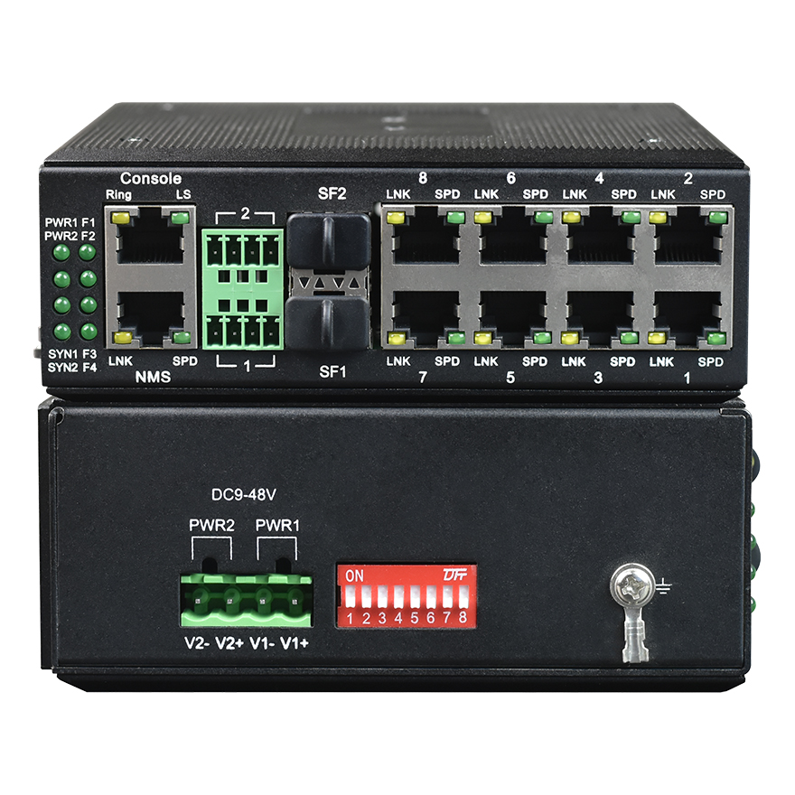 Industrial Grade 8FE to 100base-FX Media Converter