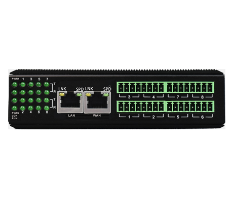 Industrial-rail 8 channels serial server （with WEB and SNMP）