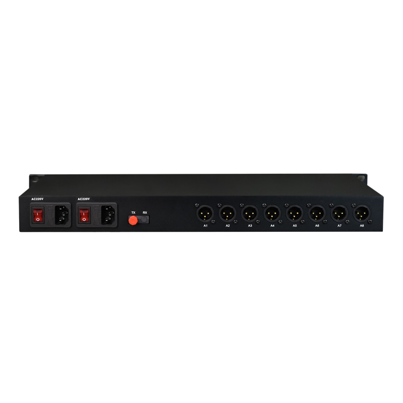 8 Channel AES/EBU Broadcast Audio XLR to Fiber Converter