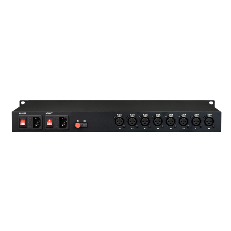 8 Channel AES/EBU Digital Audio + Analog Audio Fiber Optical Converter