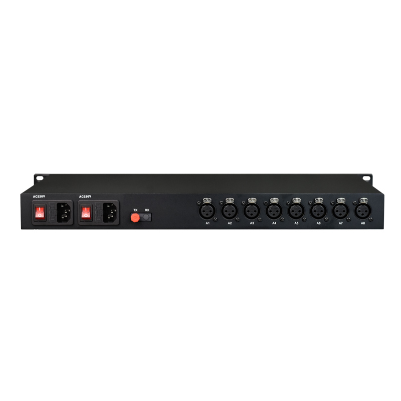 8 Channel AES/EBU Broadcast Audio XLR to Fiber Converter