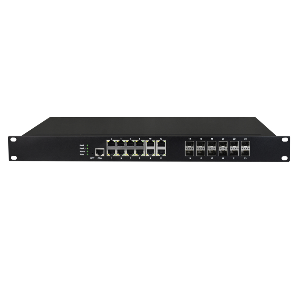 Управляемый стоечный 12-портовый Gigabit Ethernet + 12-портовый Gigabit SFP промышленный коммутатор