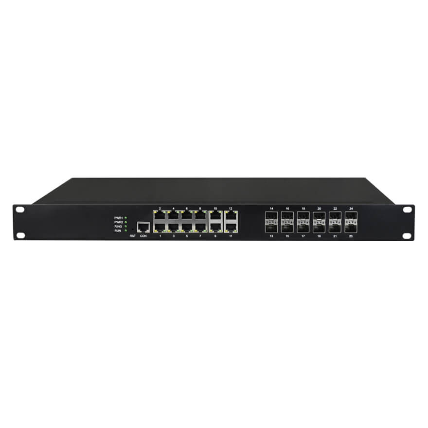 Управляемый стоечный 12-портовый Gigabit Ethernet + 12-портовый Gigabit SFP промышленный коммутатор