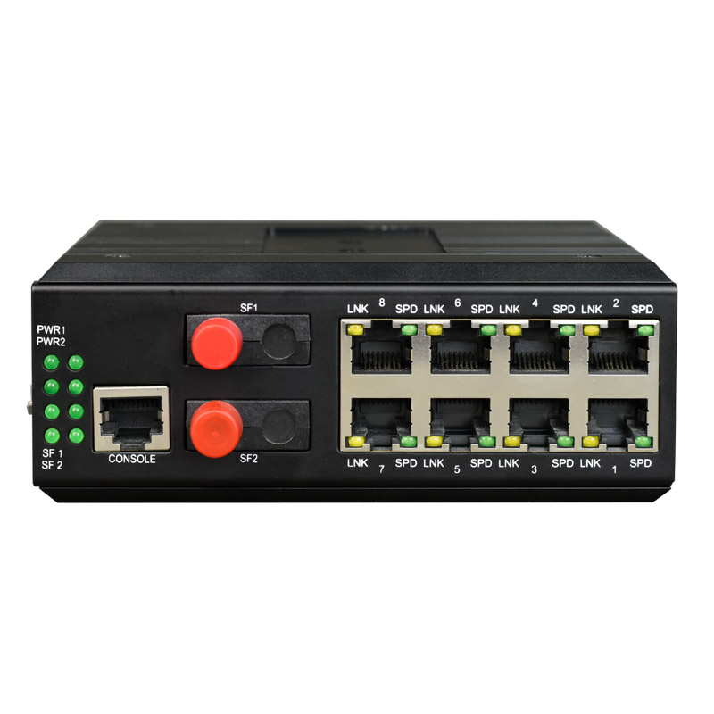 Simple WEB Managed Industrial Din-rail 2 GE Optical Port to 8 Electric Port Switch