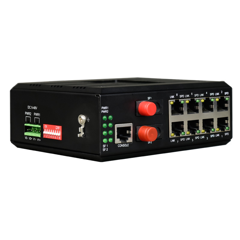 Managed Din-Rail 2-Port Gigabit Optical+ 8-Port Gigabit Ethernet Industrial Switch