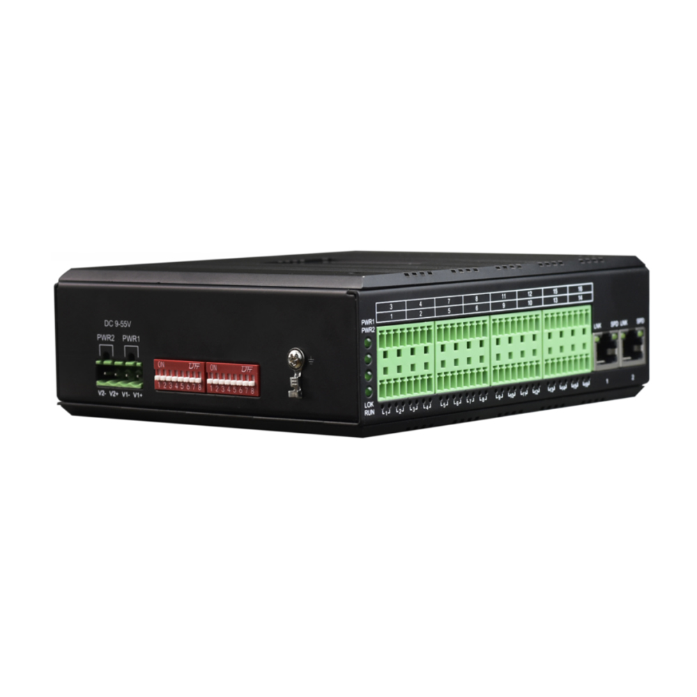 Industrial Railed 16 Channels Serial to Ethernet Converter With WEB and SNMP