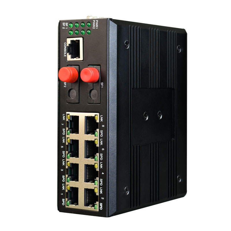 Managed Din-Rail 2-Port Gigabit Optical+ 8-Port Gigabit Ethernet Industrial Switch