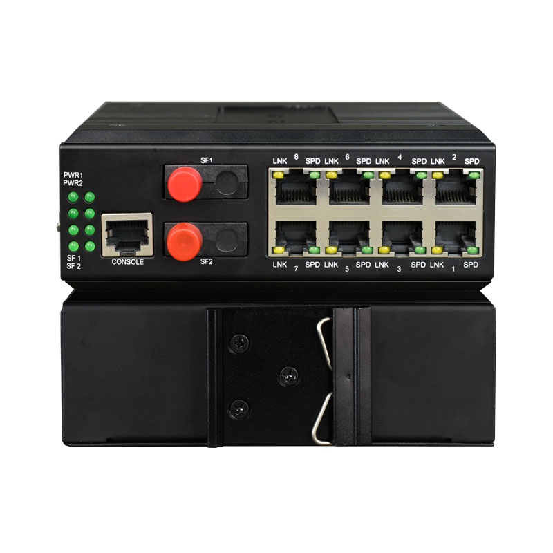 Simple WEB Managed Industrial Din-rail 2 GE Optical Port to 8 Electric Port Switch