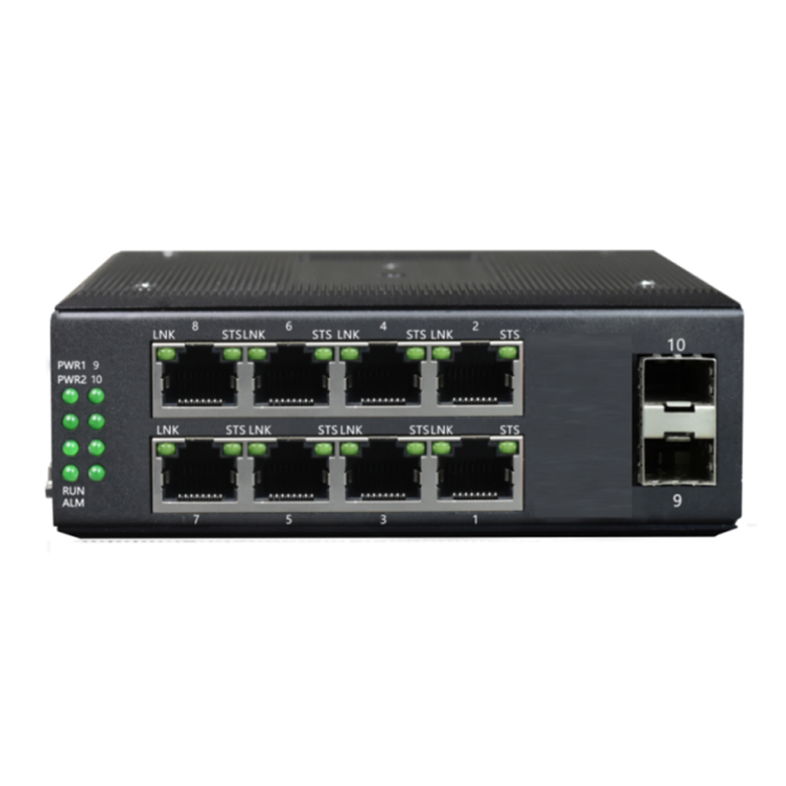 Managed Industrial 8 Port Gigabit Ring Network Switch With 2SFP