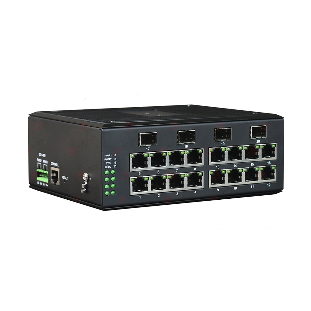 Managed Din-Rail 16-Port Gigabit Ethernet + 4-Port 1000M SFP Industrial Switch