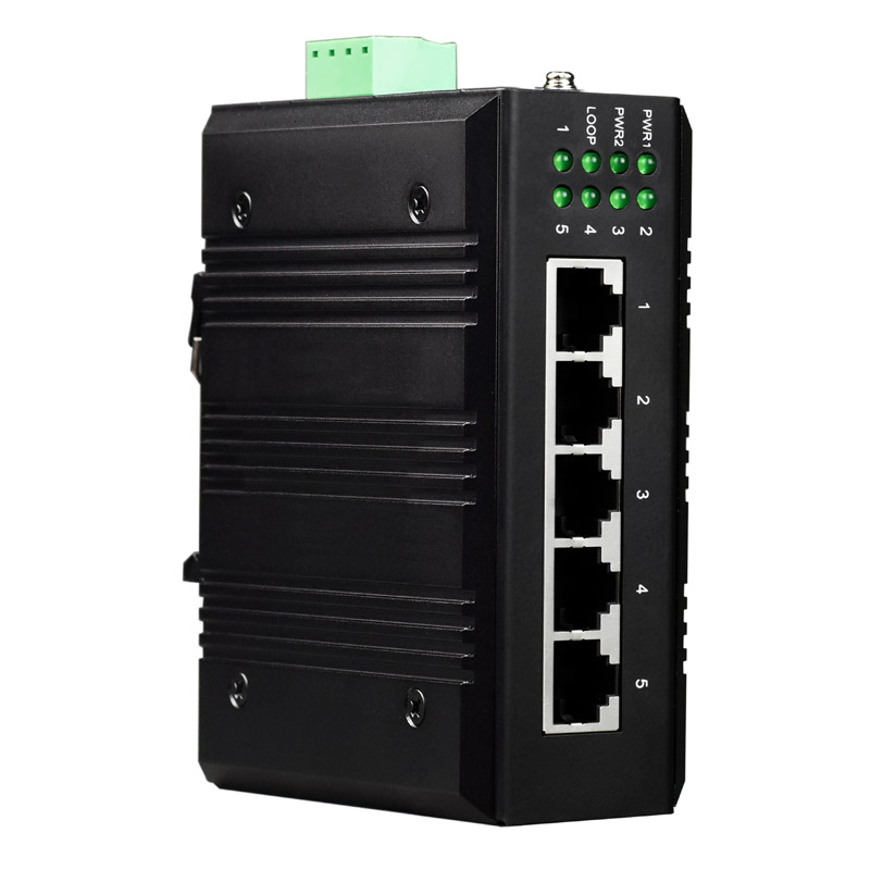 Unmanaged Din-Rail 5-Port Fast Ethernet Switch