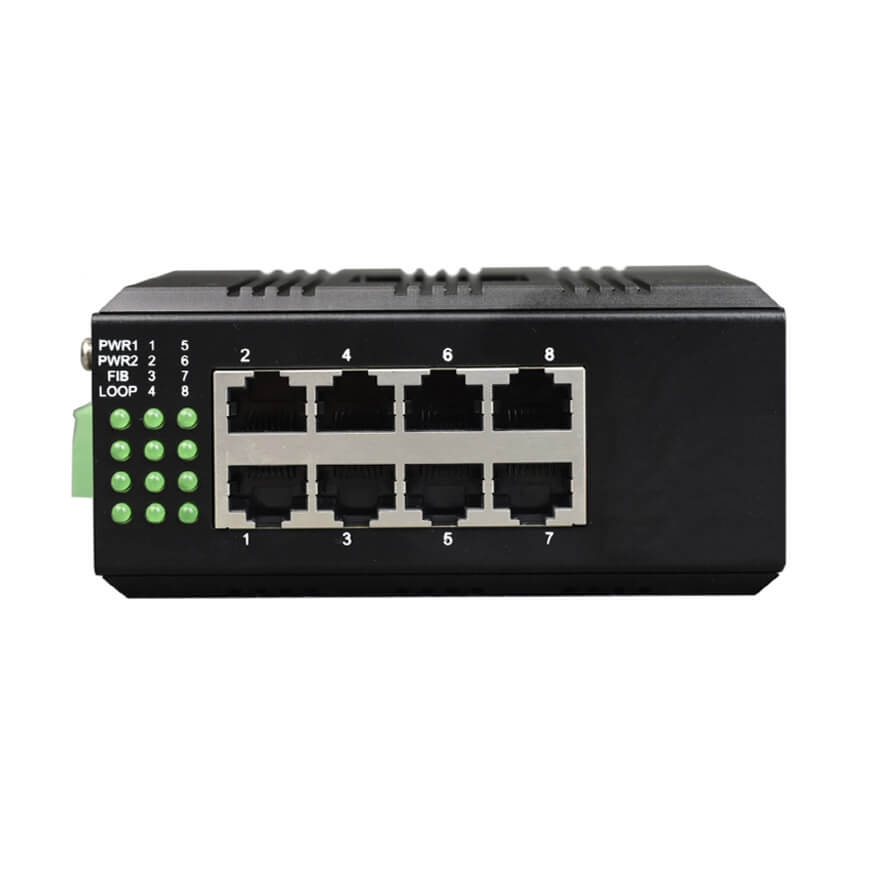 Unmanaged Din-Rail 8-Port FE Industrial Switch