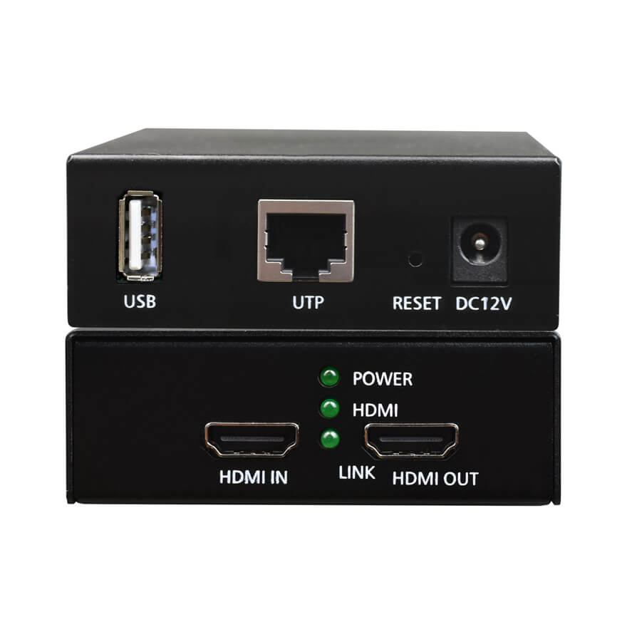 1080P@60Hz HDMI & USB KVM over Cat5/5e Ethernet Extender (120m)