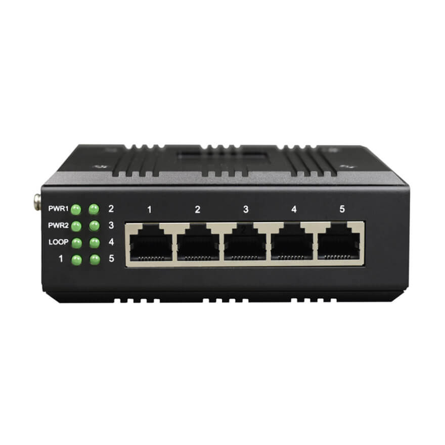 Unmanaged Din-Rail 5-Port Fast Ethernet Switch