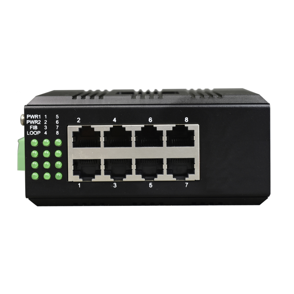 Unmanaged Din-Rail 8-Port FE Industrial Switch