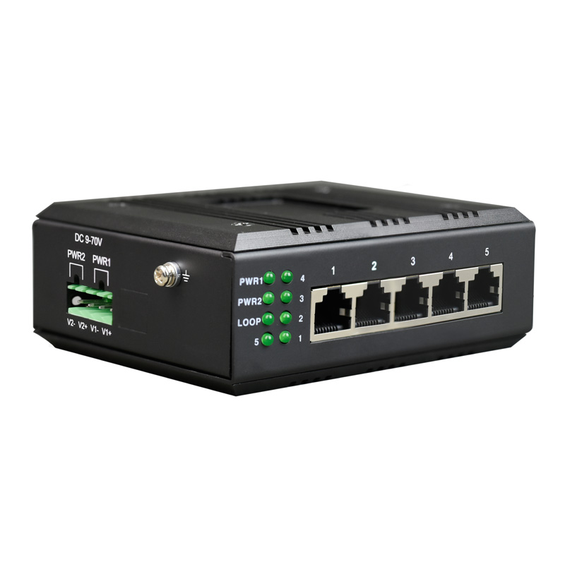Unmanaged Din-Rail 5-Port Fast Ethernet Switch
