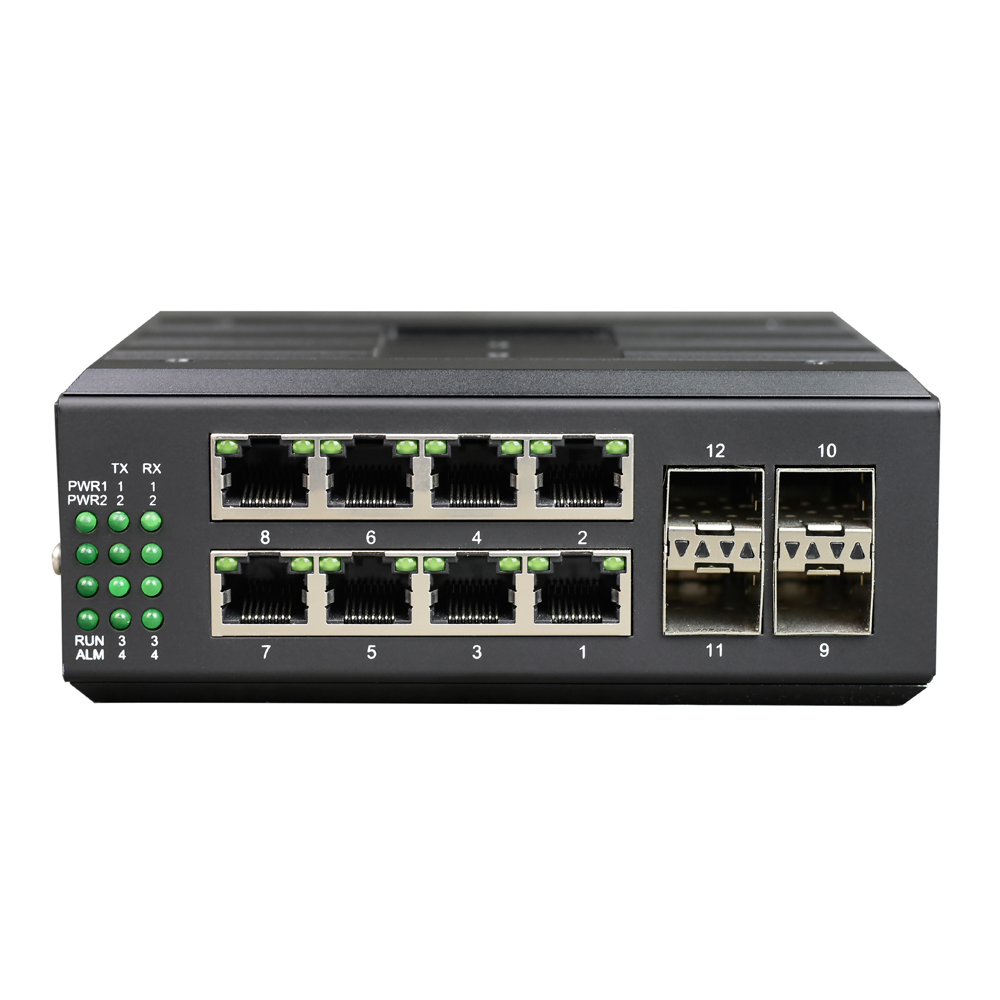 Управляемый промышленный коммутатор Din-Rail с 8 портами Gigabit Ethernet + 4 портами Gigabit SFP + 4 портами Serial