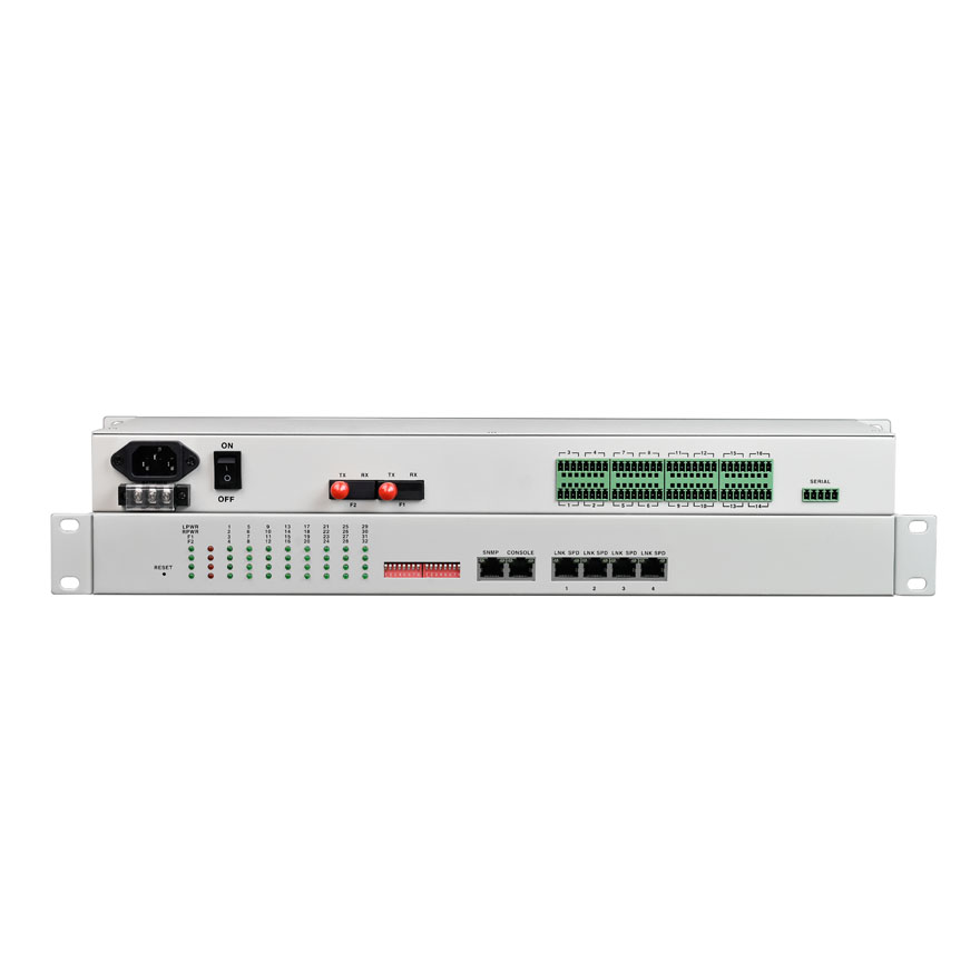 Dry Contact Closure over Fiber Converter | 32 Ch Unidirectional or 16 Ch Bidirectional