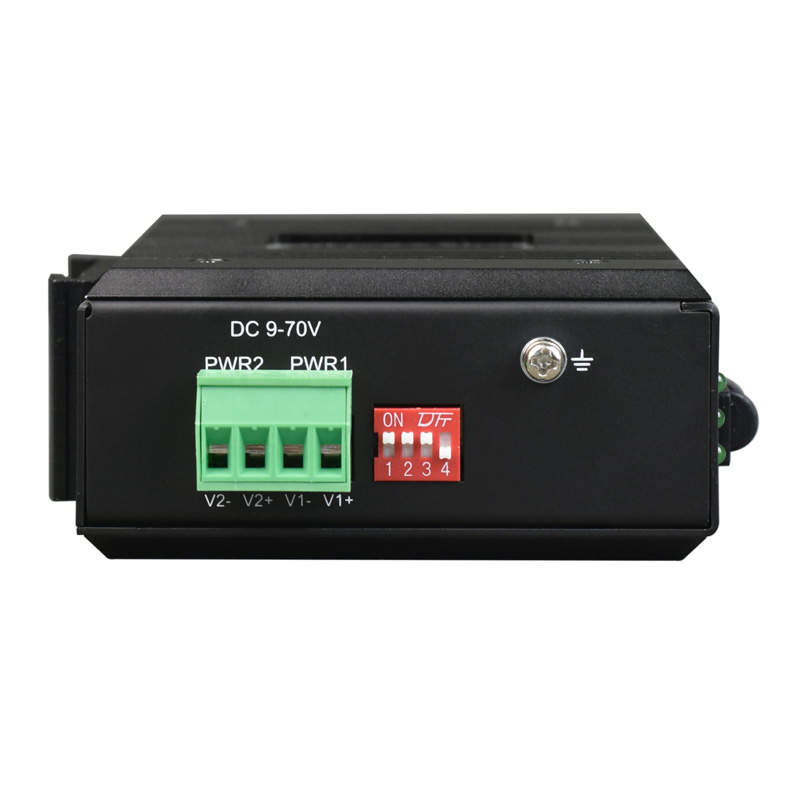 مفتاح صناعي مُدار Din-Rail Gigabit Ethernet رباعي المنافذ + 4 منفذ 2/100M SFP (شبكة RSTP الدائرية)