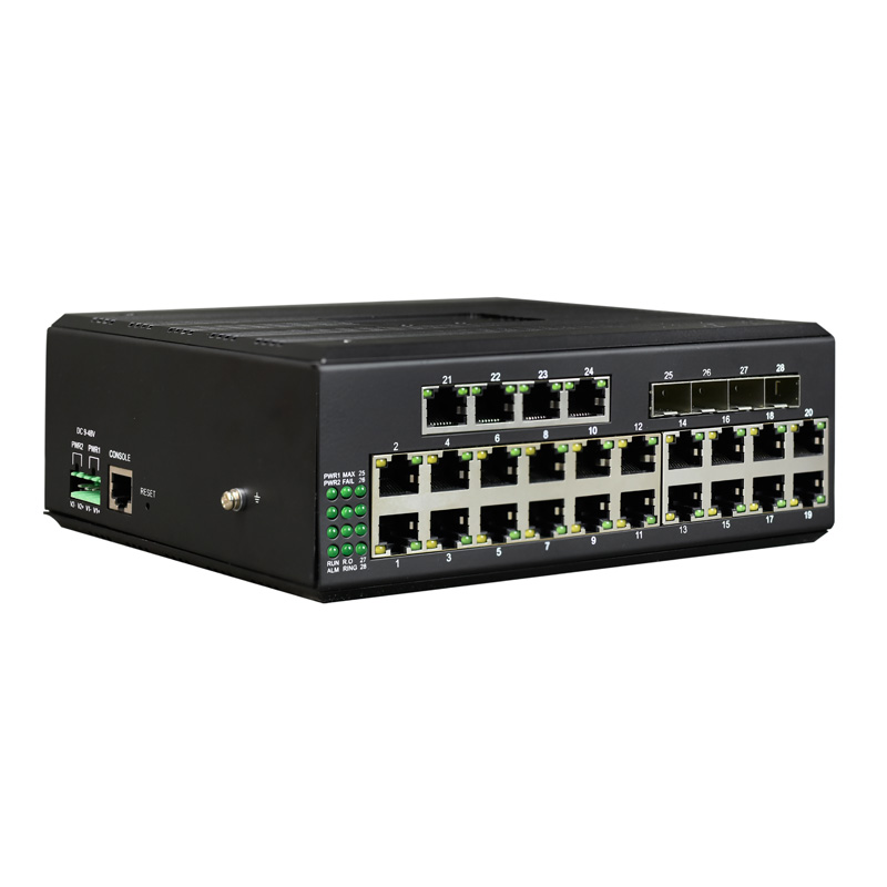 Managed Din-Rail 24-Port Gigabit Ethernet + 4-Port 1000M SFP Industrial Switch