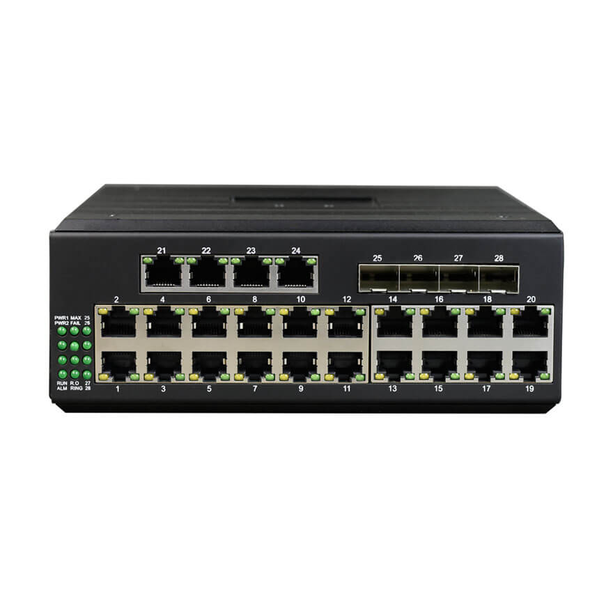 Commutatore industriale Gigabit Ethernet a 8 porte con 2 slot MSA SFP -  Switch di rete gestito GbE L2 rinforzato - Switch RJ45 LAN Layer 2 robusto  