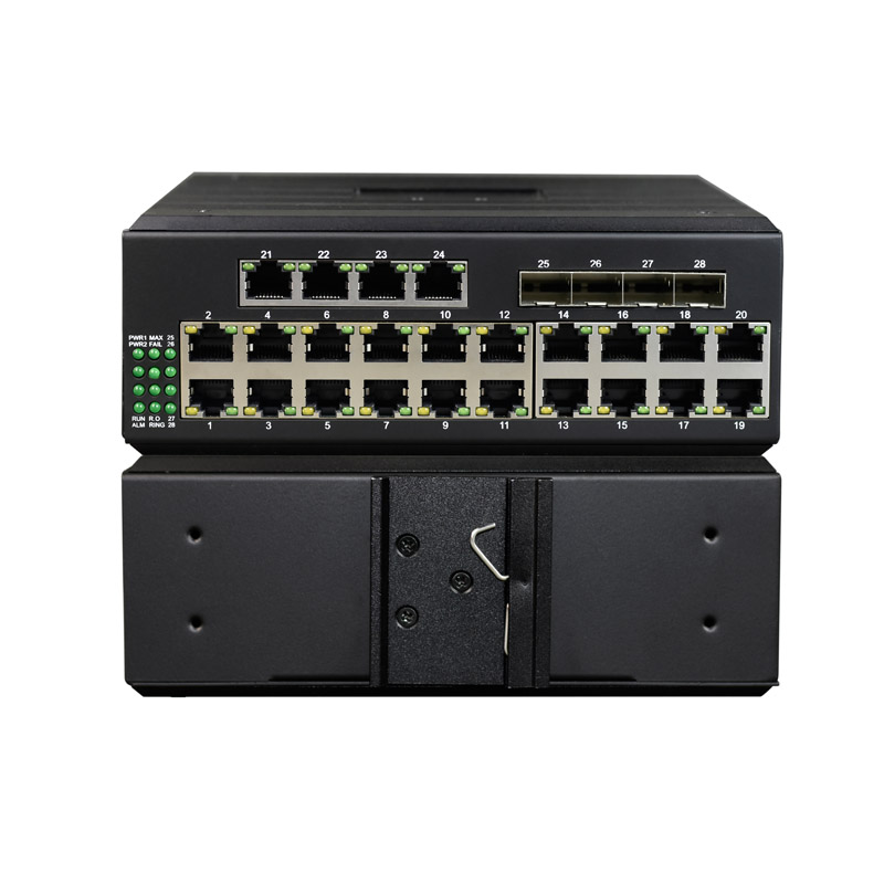 Managed Din-Rail 24-Port Gigabit Ethernet + 4-Port 1000M SFP Industrial Switch