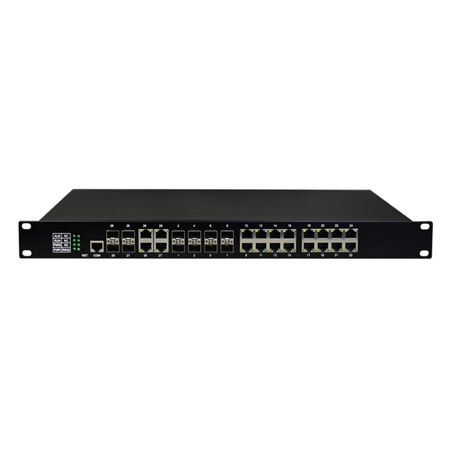 Управляемый 16-портовый Gigabit Ethernet + 8-портовый Gigabit SFP + 4-портовый Gigabit Ethernet/SFP Combo промышленный коммутатор
