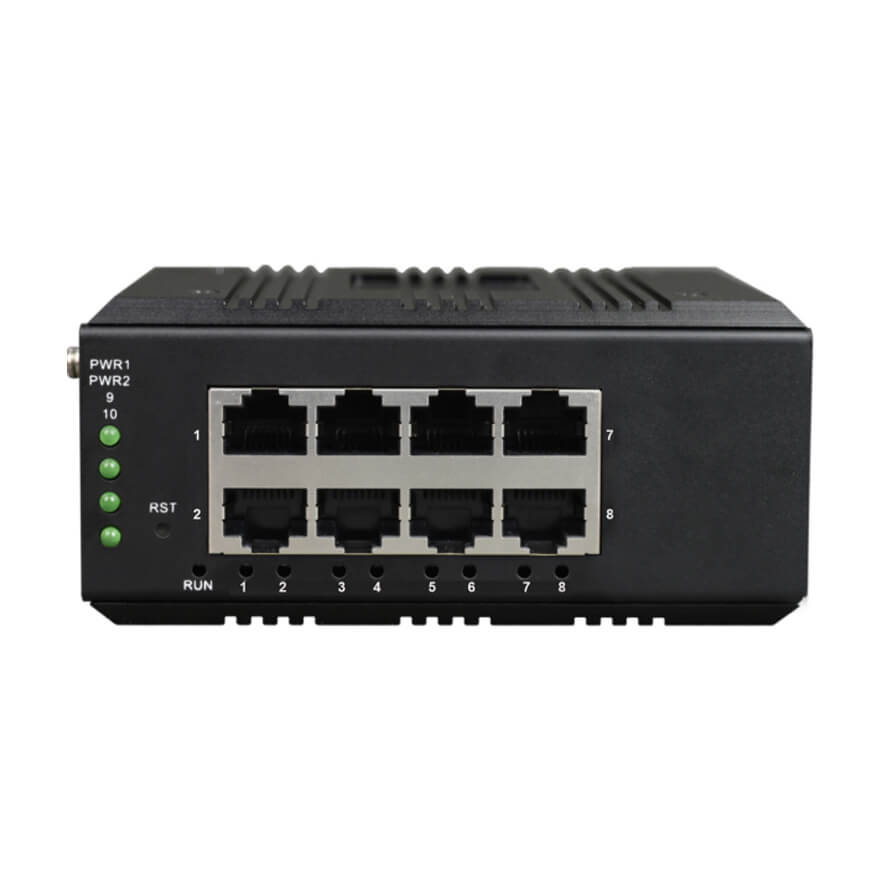 Unmanaged Din-Rail 8-Port Gigabit Ethernet Industrial Switch