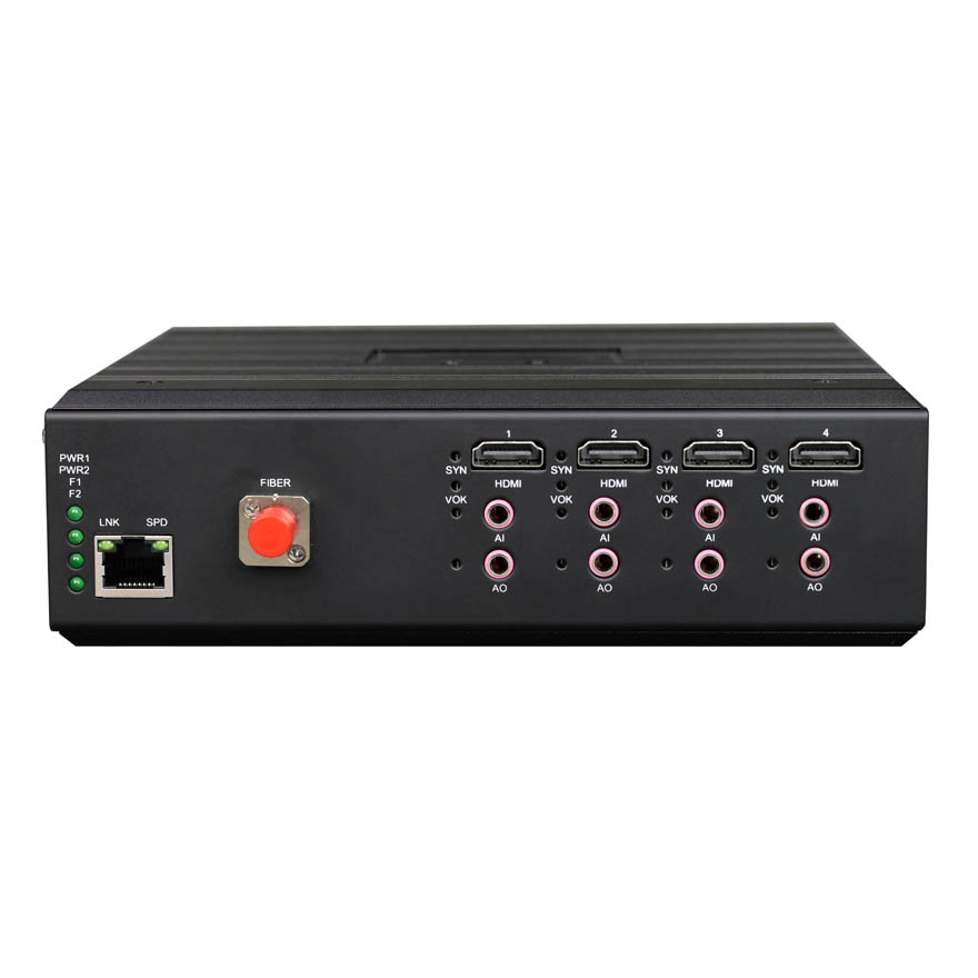 4 Port 2K HDMI to Fiber Converter with Gigabit Ethernet