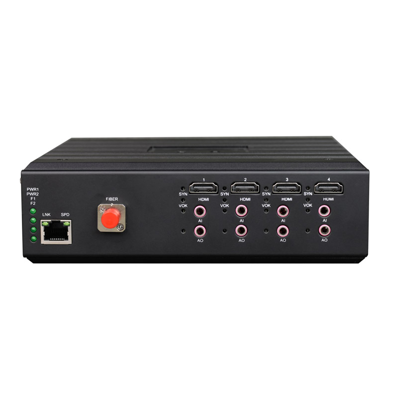 4 Port 2K HDMI to Fiber Converter with Gigabit Ethernet