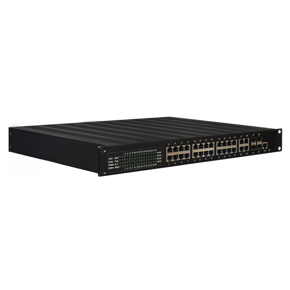 Managed 24-Port Industrial Ethernet Switch With 4 × 1G SFP/RJ45