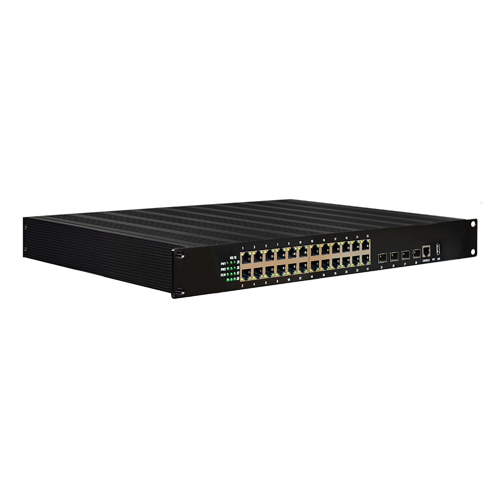 Layer 3 Managed 24-Port Gigabit Ethernet + 4-Port 10G SFP Industrial Switch