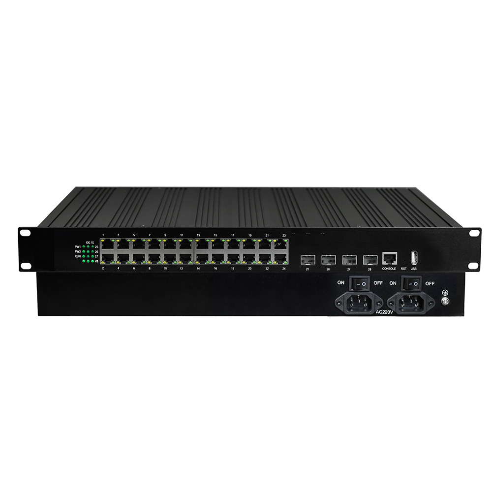 Layer 3 Managed 24-Port Gigabit Ethernet + 4-Port 10G SFP Industrial Switch