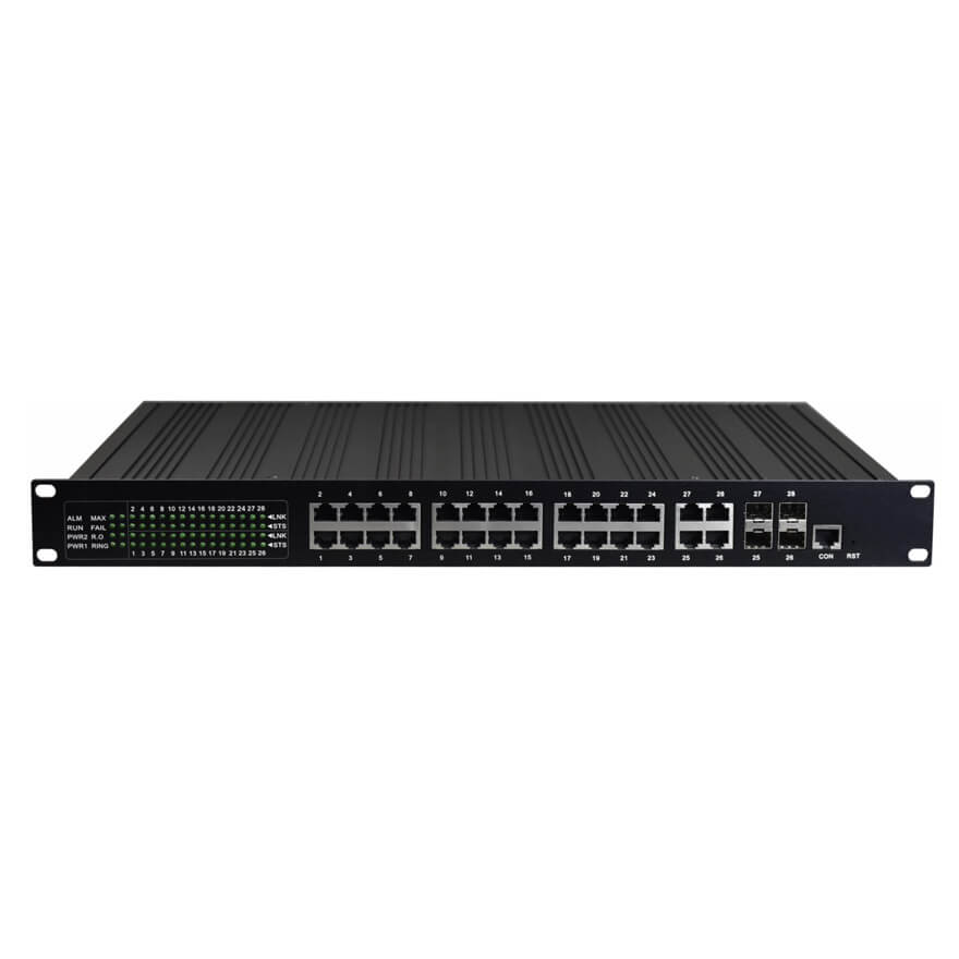 Managed 24-Port Gigabit Ethernet + 4-Port Gigabit SFP/Ethernet Industrial Switch