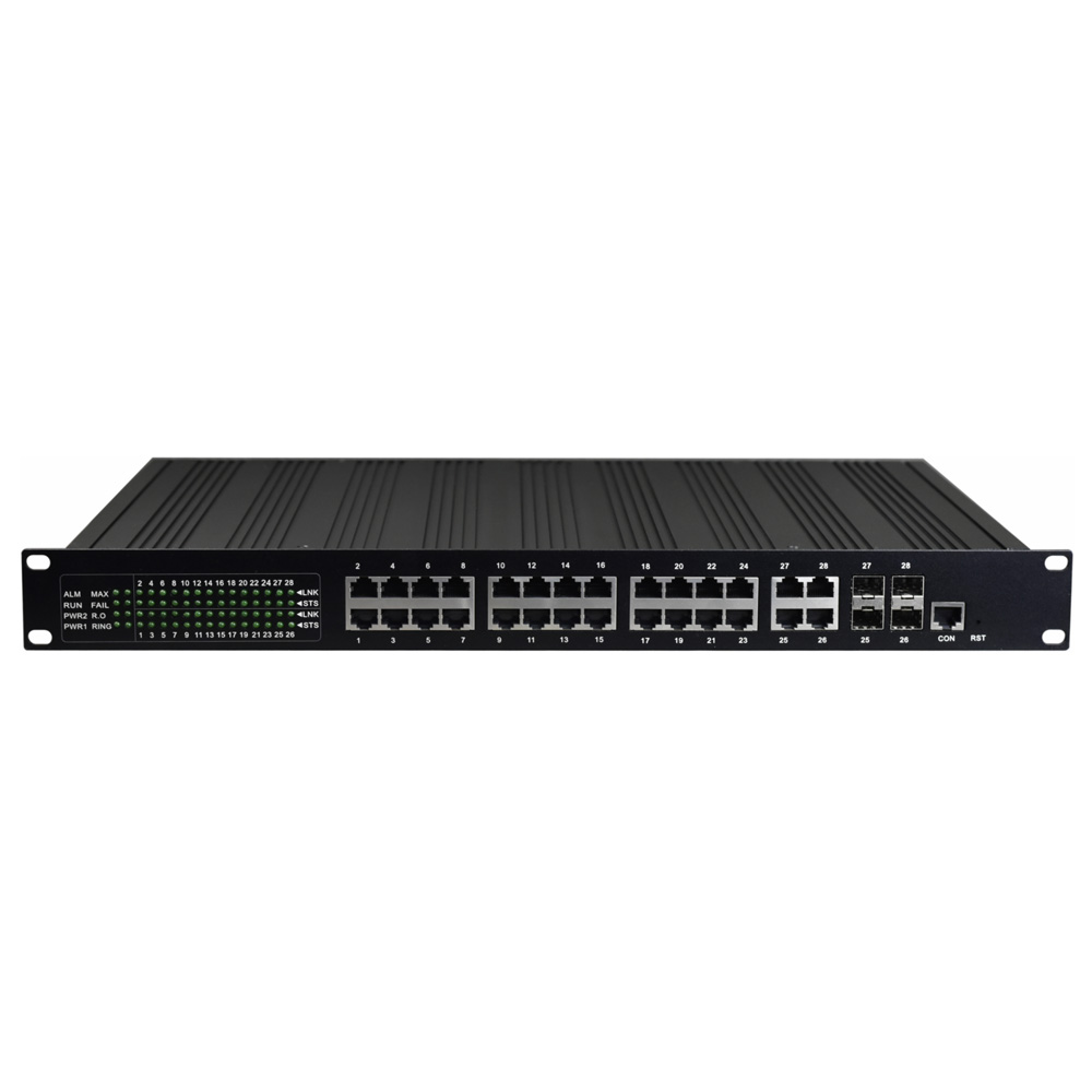 Managed 24-Port Gigabit Ethernet + 4-Port Gigabit SFP/Ethernet Industrial Switch