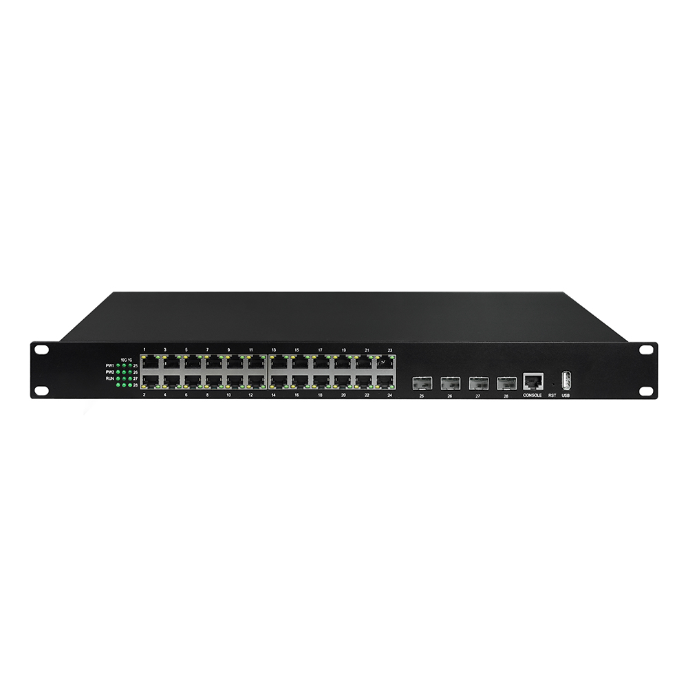Layer 3 Managed 24-Port Gigabit Ethernet + 4-Port 10G SFP Industrial Switch