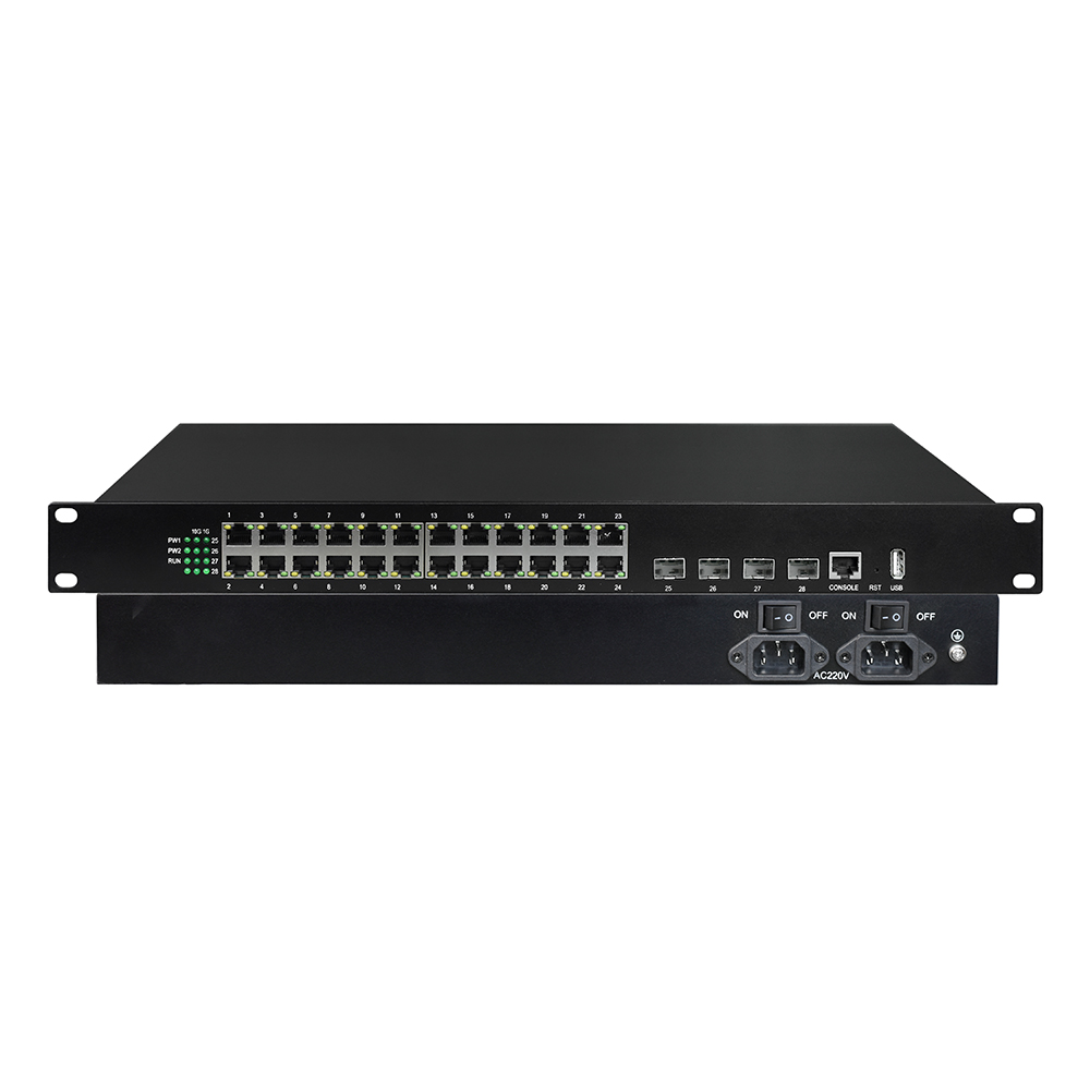 Layer 3 Managed 24-Port Gigabit Ethernet + 4-Port 10G SFP Industrial Switch