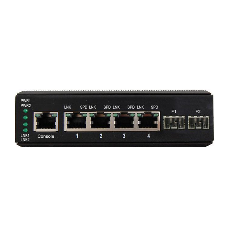 Managed Din-Rail 4-Port Gigabit Ethernet + 2-Port 1000M SFP Industrial Switch