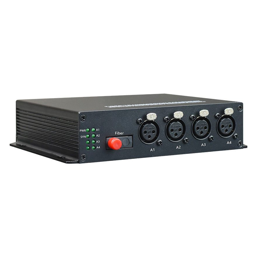 4 Channel XLR Audio over Fiber Converter