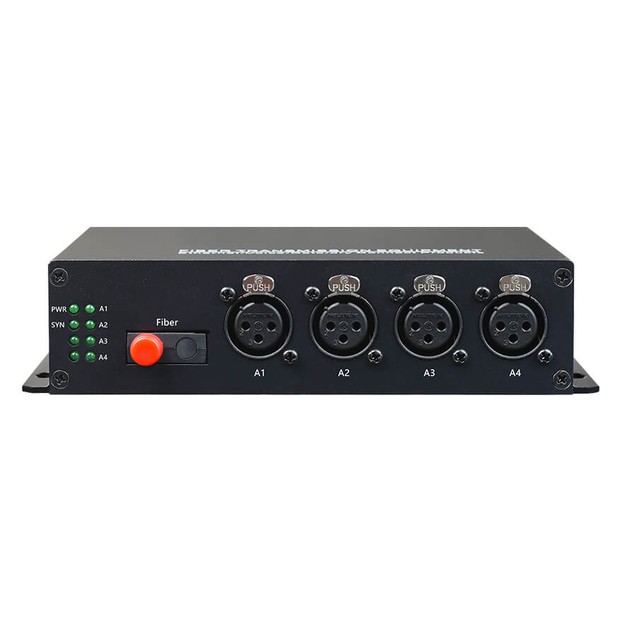 4 Channel XLR Audio over Fiber Converter