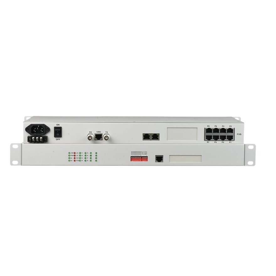 8-портовый телефон через мультиплексор E1 PCM (19 дюймов)