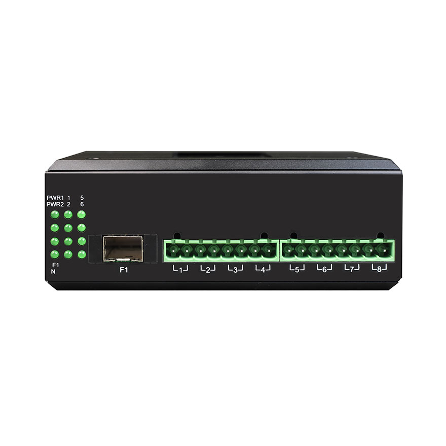 8 Port Dry Contact to Optical Fiber Converter