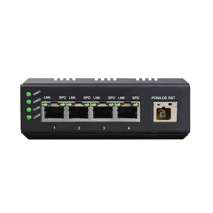 Industrial 4-Port GE EPON/GPON (XPON) ONU With POE