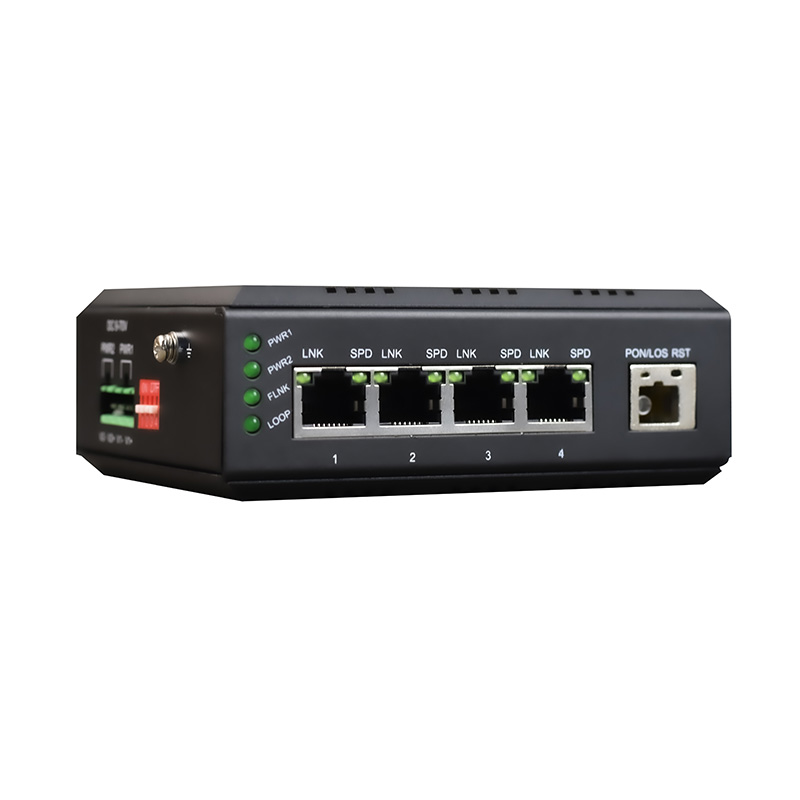 Industrial 4-Port GE EPON/GPON (XPON) ONU With POE