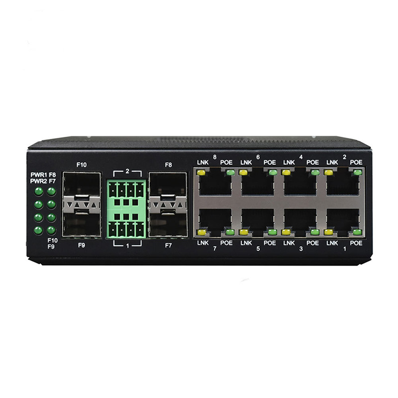 Managed Din-Rail 6-Port Gigabit Ethernet + 2-Port Gigabit Ethernet/SFP Combo + 2-Port 10G SFP Industrial Switch